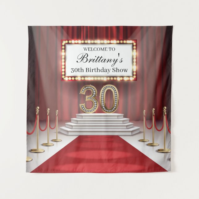 Tenture Red Carpet 30th Birthday Show Backdrop banner (Devant)