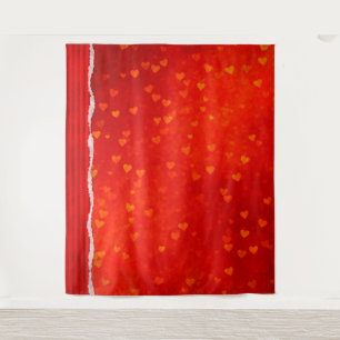 Tenture Red Heart Valentine's Day Photo ContexteTapestry