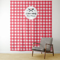 Red I Do BBQ En vichy Plaid Engagement Party
