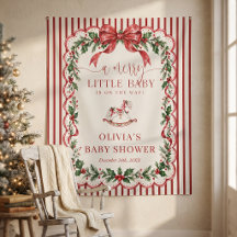Red Stripe Joyeux Noël Baby Shower