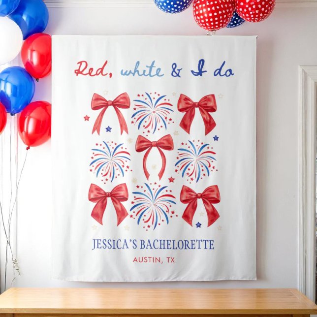 Tenture Red White et je fais 4 juillet Bachelorette Party (Créateur téléchargé)