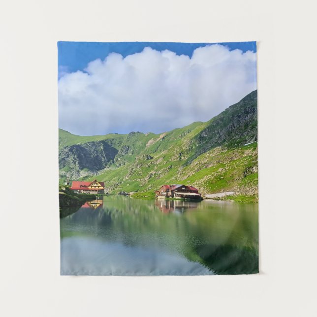 Tenture Reflet du lac Bâlea – Impression alpine des Carpat (Devant)