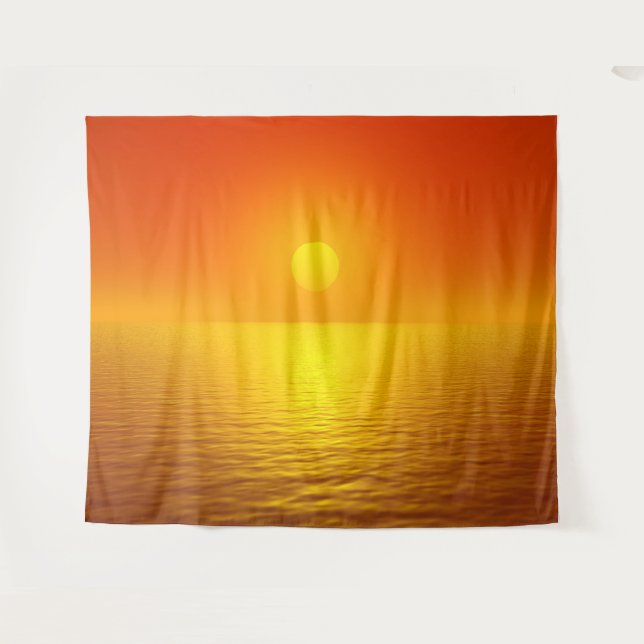 Tenture Réflexion du coucher de soleil (Devant (Horizontal))