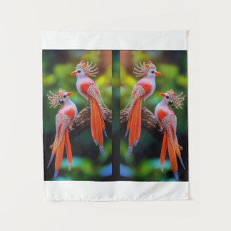 Tenture Regal Jewel Crested Birds - Ornate Imaginaire Art