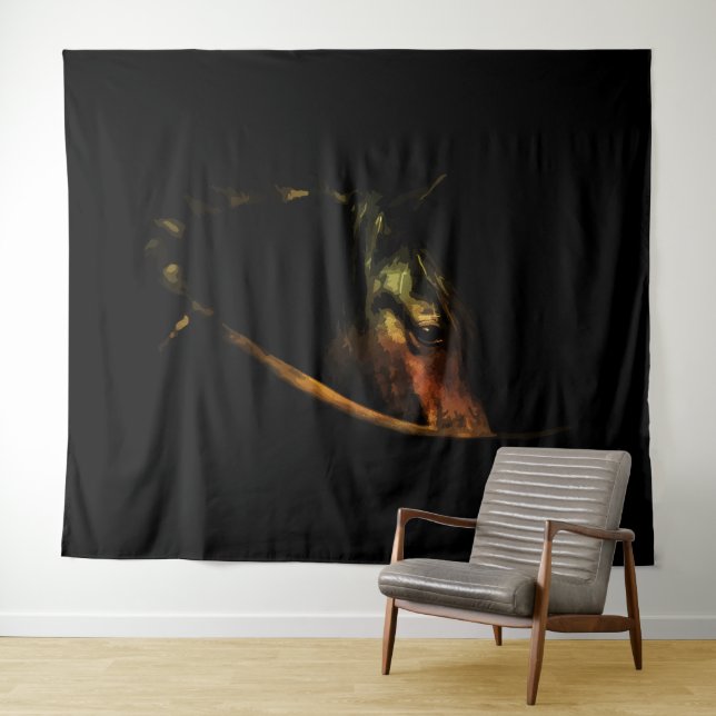 Tenture Regard Majestueux : Portrait de Cheval d'Art Fin (En situation (horizontale))