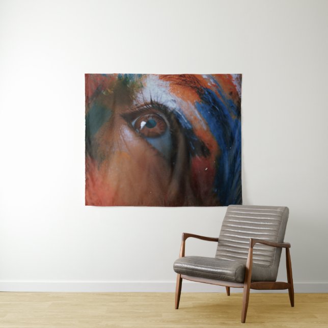 Tenture Regard Vivant : Art Abstrait de l'Œil (En situation (horizontale))