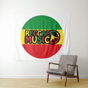 Tenture Reggae Design de musique avec style rastafari et c