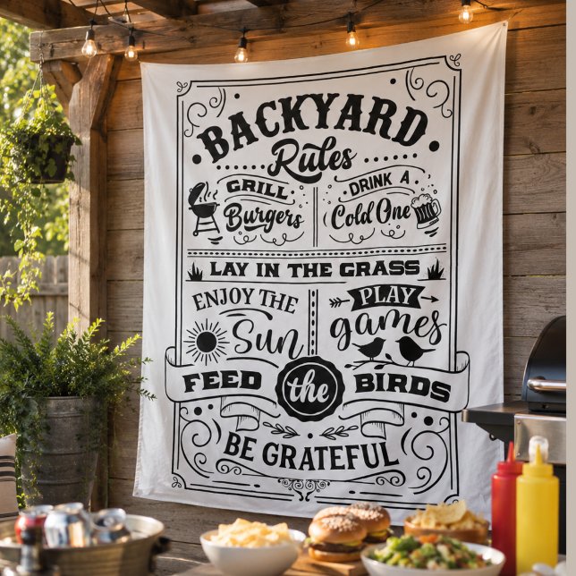 Tenture Règles de BBQ de cour arrière (Créateur téléchargé)