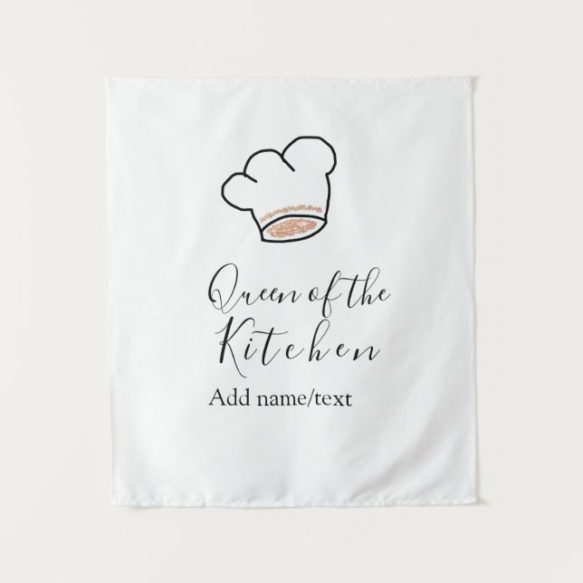 Tenture Reine de la cuisine chef cuisinier ajouter nom cou (Devant)
