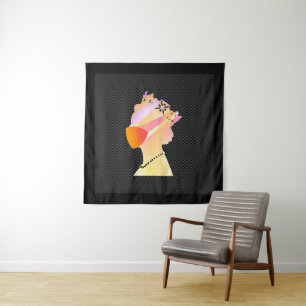 Tenture REINE PORTANT UN MASQUE DE VISAGE Pop Art