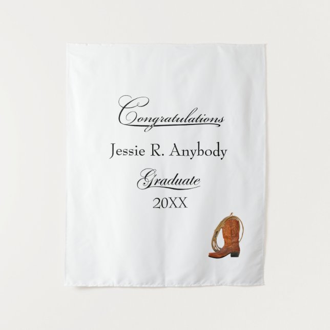 Tenture Remise de diplômes western rustique (Devant)