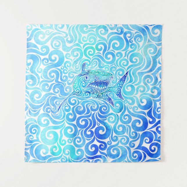 Tenture Requin tourbillonnant (Devant)