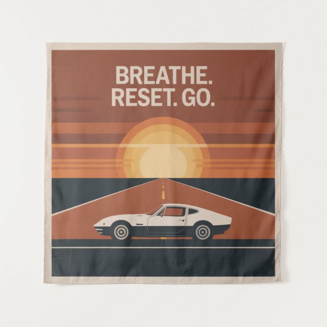Tenture Respirez. Réinitialisez. Allez (Devant)
