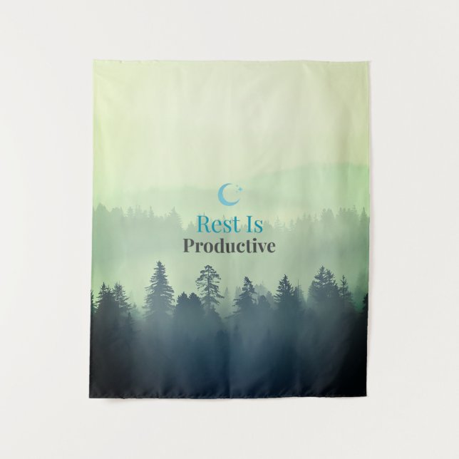 Tenture Rest Is Productive – Minimal Motivational Wall Tap (Devant)