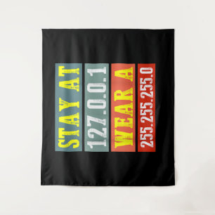 Tenture Restez à la maison Ingénieurs et portez un masque 