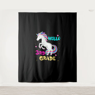 Tenture Retour à l'école Unicorne Bonjour enfant Premier j