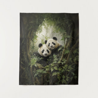 Tenture Retraite tranquille : Panda dans l'huile acrylique