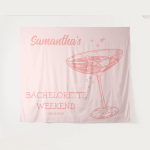 Tenture Retro Bachelorette Party Backdrop Cocktail rose