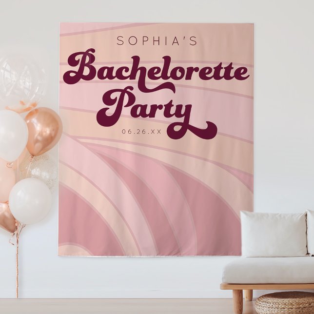Tenture Retro Bachelorette Party Backdrop Funky (Créateur téléchargé)