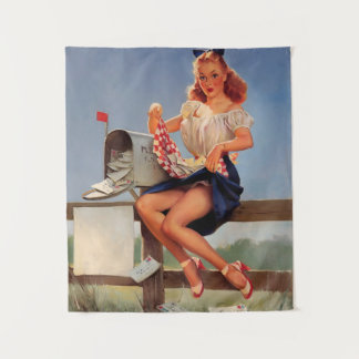 Tenture Retro boîte de courrier Pinup Girl