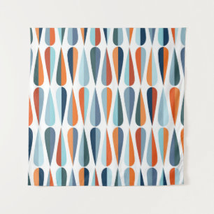 Tenture Rétro du milieu du siècle, goutte forme motif.