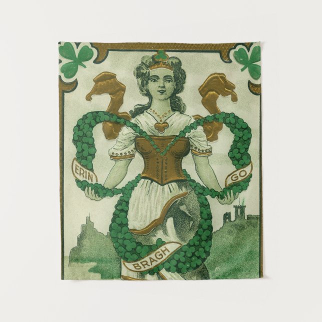 Tenture Rétro - Erin Go Braugh. Vœux de la Saint-Patrick (Devant)