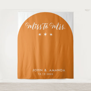 Tenture Retro Miss à Mme Fête des mariées Orange Boho les