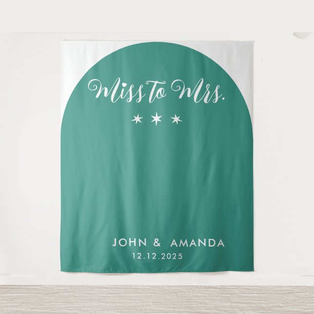 Tenture Retro Miss to Mrs Fête de Mariage Bohème Salle Tea (Devant)