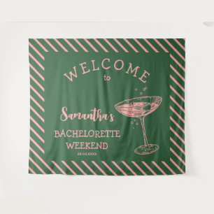 Tenture Retro Moderne Bachelorette Party Backdrop Cocktail