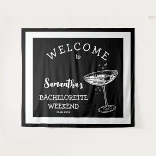 Tenture Retro Moderne Bachelorette Party Backdrop Cocktail