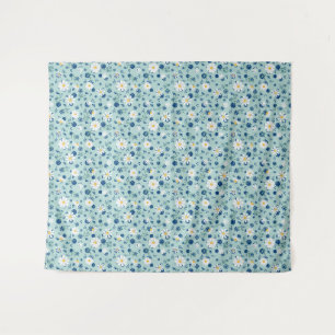 Tenture Retro motif floral avec marguerites.