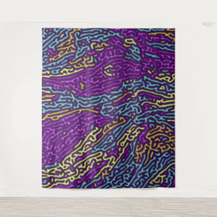 Tenture Retro Neon Maze Motif - Arcade esthétique