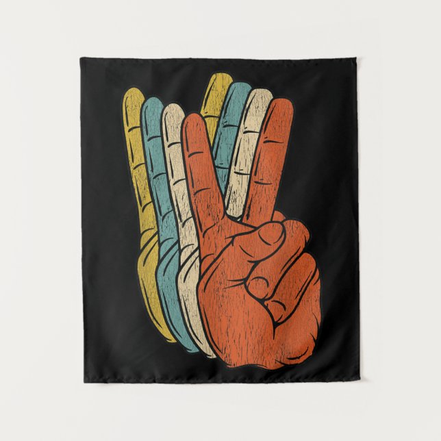 Tenture Retro Paix Vintage 60's 70's Hippie (Devant)