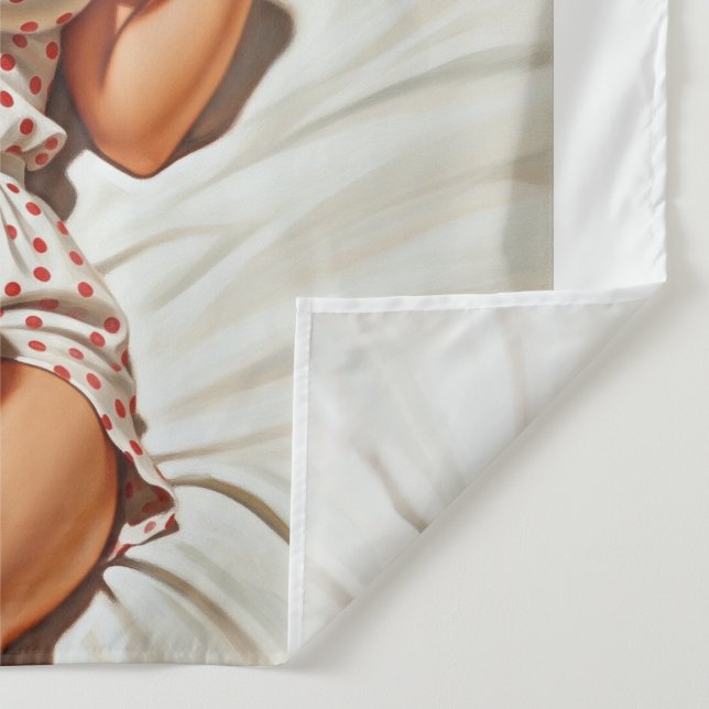 Tenture Retro Pin-up Girl avec Red Polka Dot PJ's (Détail)