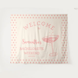 Tenture Retro Polka Bachelorette Party Backdrop Cocktail