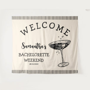 Tenture Retro Stripes Bachelorette Party Backdrop Cocktail