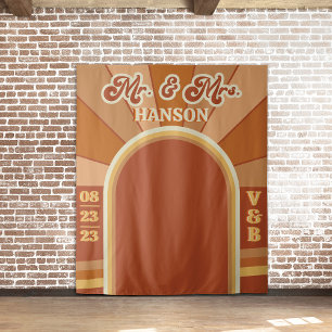 Tenture Retro Typographie en Terracotta Mariage photo été