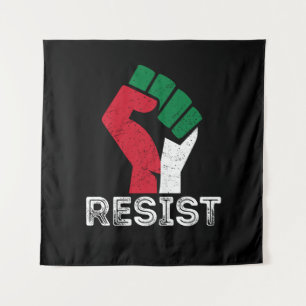 Tenture Retro Vintage Resist Palestine drapeau de poing Li