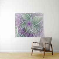 Rêve de fleurs, Abstrait violet vert Fractal Art