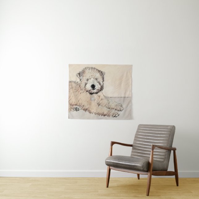 Tenture Revêtu doux Roue Peinture Terrier Art original (En situation (horizontale))
