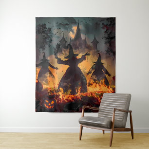 Tenture Rituel de l'Heure Sorcière – Danse de Feu des Troi