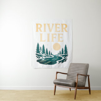 Tenture River Is Life Tapestry - Nature Inspiré