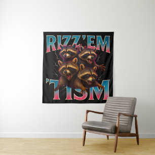 Tenture Rizz Em avec le Tism Meme Autisme Drôle Raton lave
