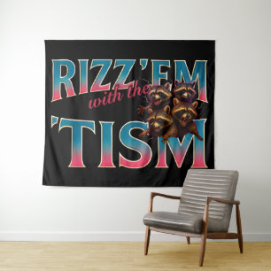 Tenture Rizz Em avec le Tism Meme Autisme Drôle Raton lave