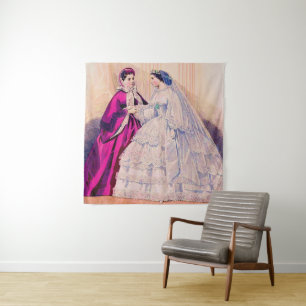 Tenture Robe de mariée de la planche de mode française de