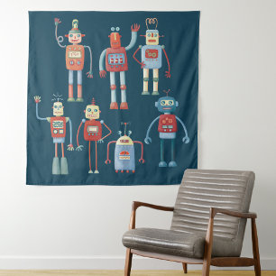Tenture Robots Vintages rétro
