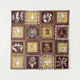 Tenture Rock Art Imitation : Motif Vintage.