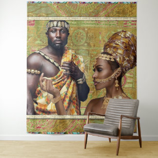 Tenture Roi tribal et reine