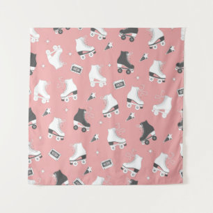 Tenture Roller skates cassette motif.
