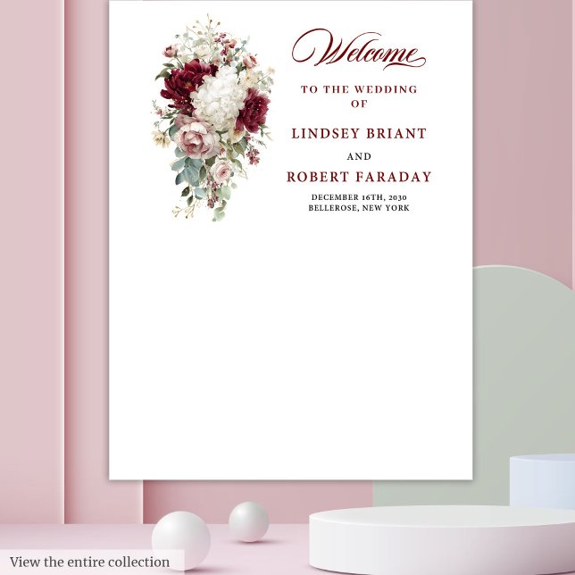 Tenture Romantique Boho Bourgogne Mariage photo fond d'écr (Romantic Boho Burgundy Wedding Photo Backdrop Prop)